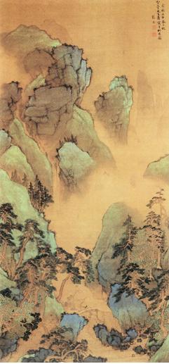 明 張宏《青綠山水圖》